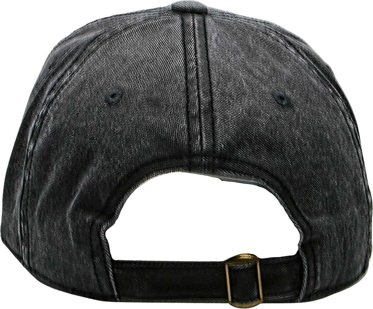 Cobra Cap C324-d 6 Panel Unstructured Pigment Dyed Heavy Cotton Twill Distressed - Black