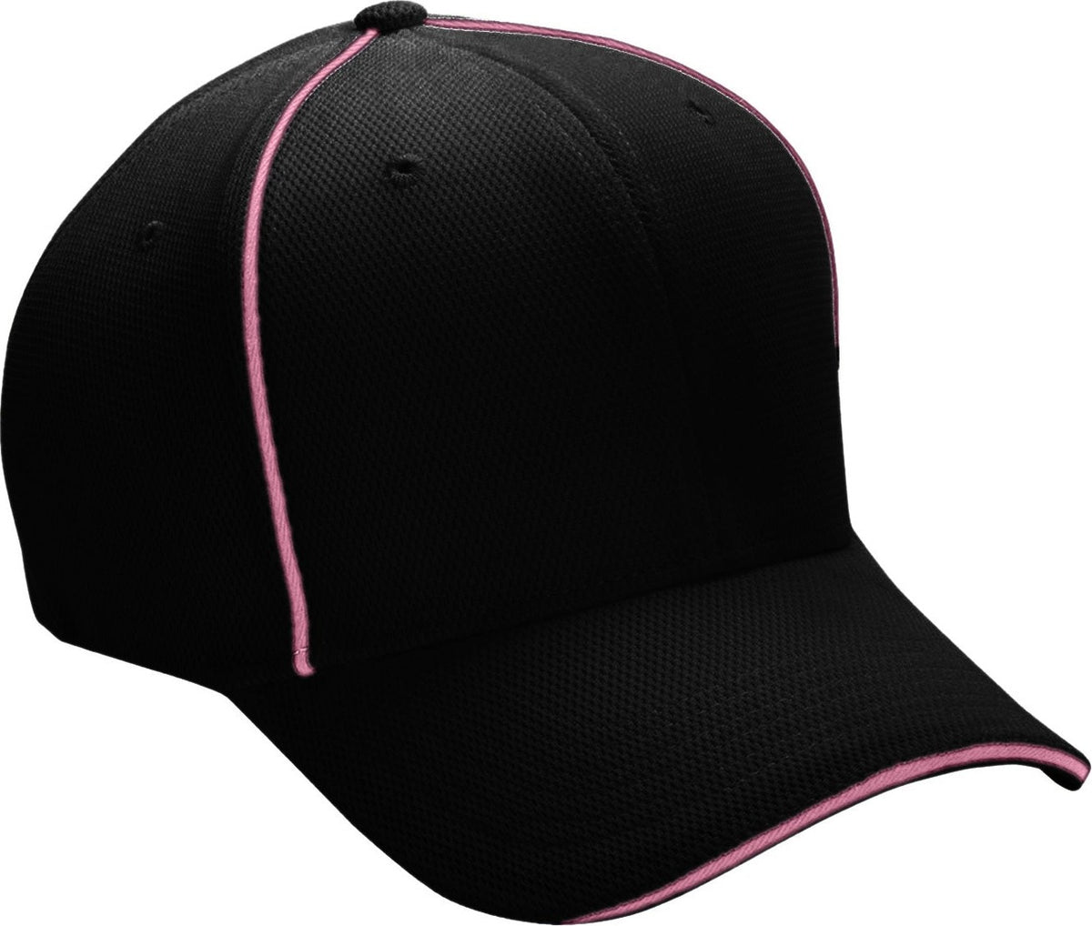 Cobra Cap Cmx 6 Panel Structured 100% Poly - Black Charity Pink