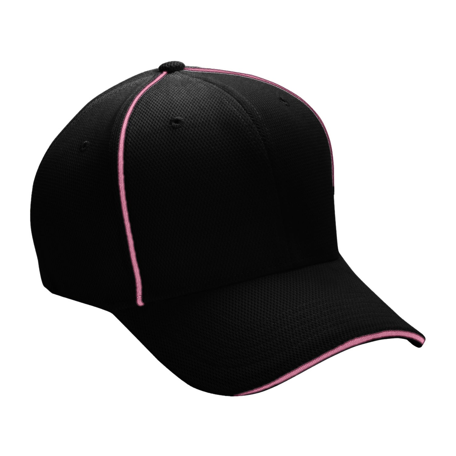Cobra Cap Cmx 6 Panel Structured 100% Poly - Black Charity Pink