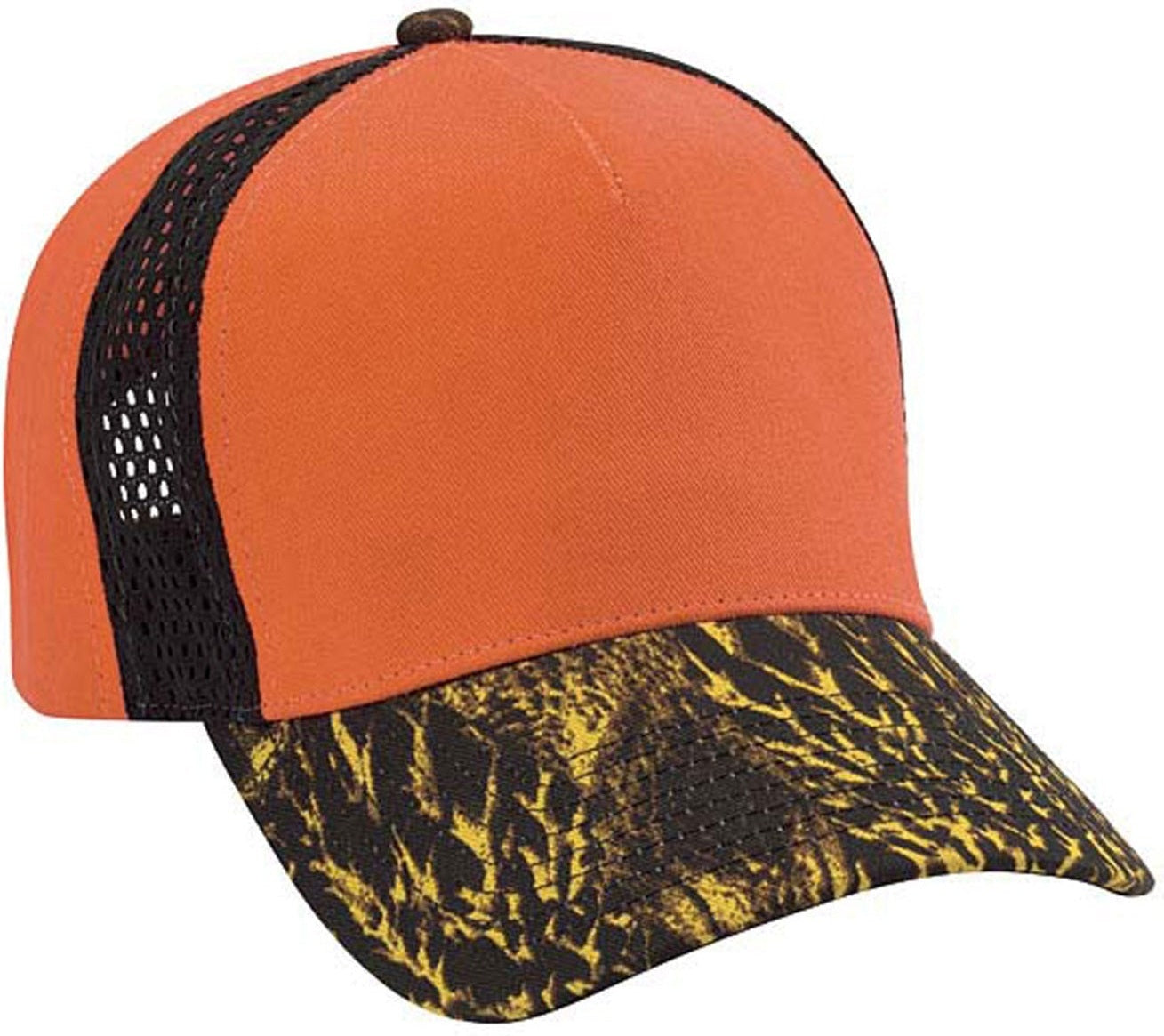 Cobra Cap Dcv-c 5 Panel Duckcamo v Side - Flame Orange Black
