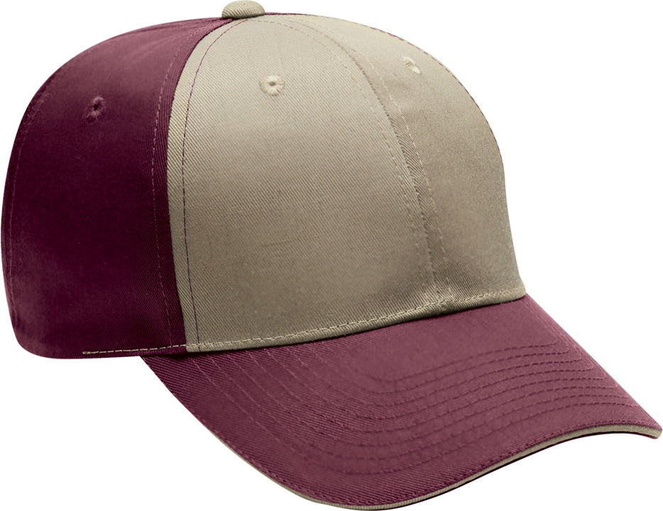 Cobra Cap Eco-6 6 Panel Recycled Pet Eco Friendly - Khaki Maroon