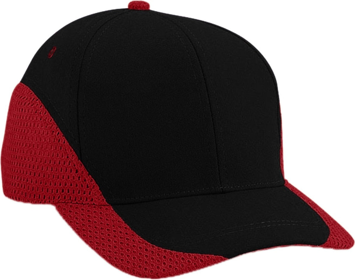 Cobra Cap Egm 6 Panel Structured Edged Mesh - Black Red