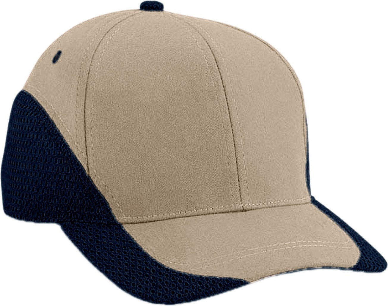 Cobra Cap Egm 6 Panel Structured Edged Mesh - Khaki Navy
