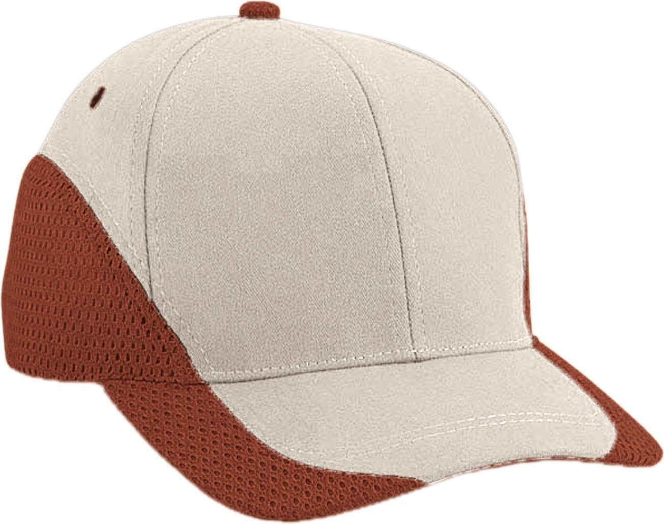 Cobra Cap Egm 6 Panel Structured Edged Mesh - Stone Texas Orange