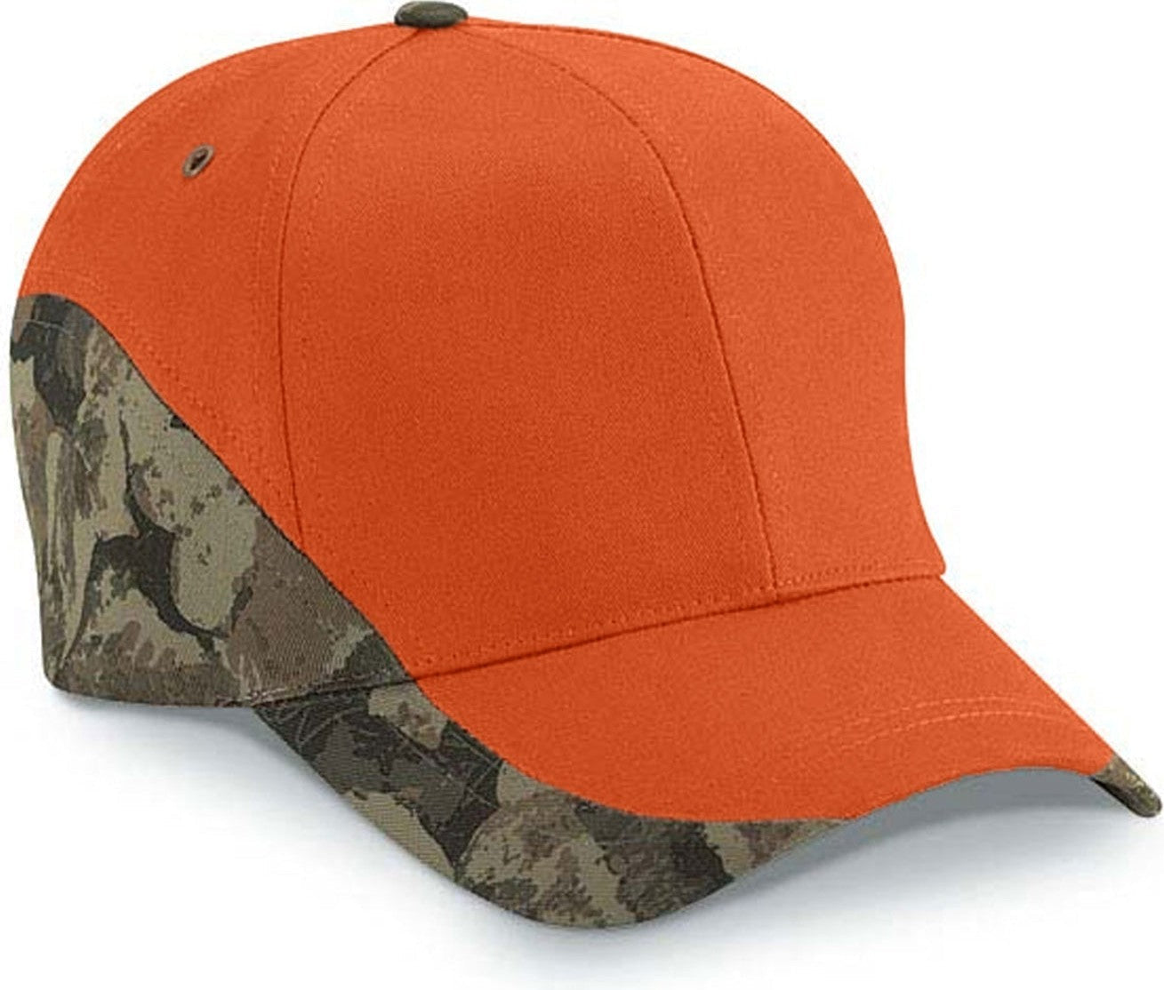 Cobra Cap Etv-c 6 Panel Edged Twill Camo - Flame Orange Bs