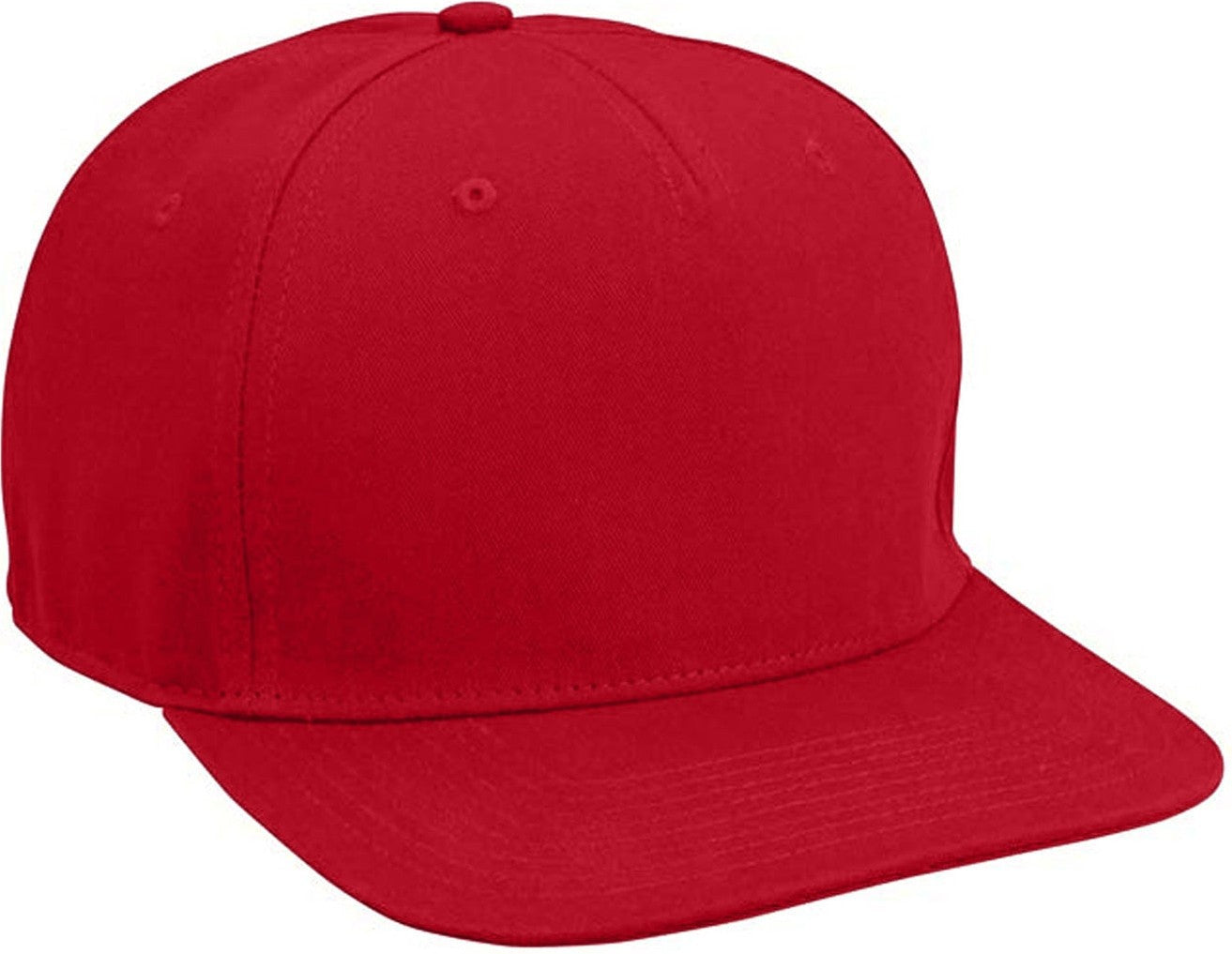 Cobra Cap Fb-5 5 Panel Cotton Twill Flat Bill - Red