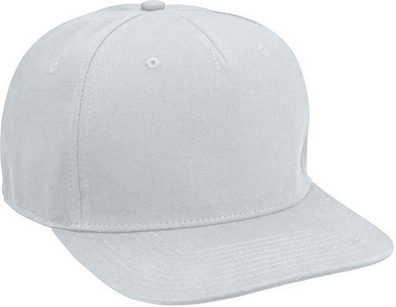 Cobra Cap Fb-5 5 Panel Cotton Twill Flat Bill - White