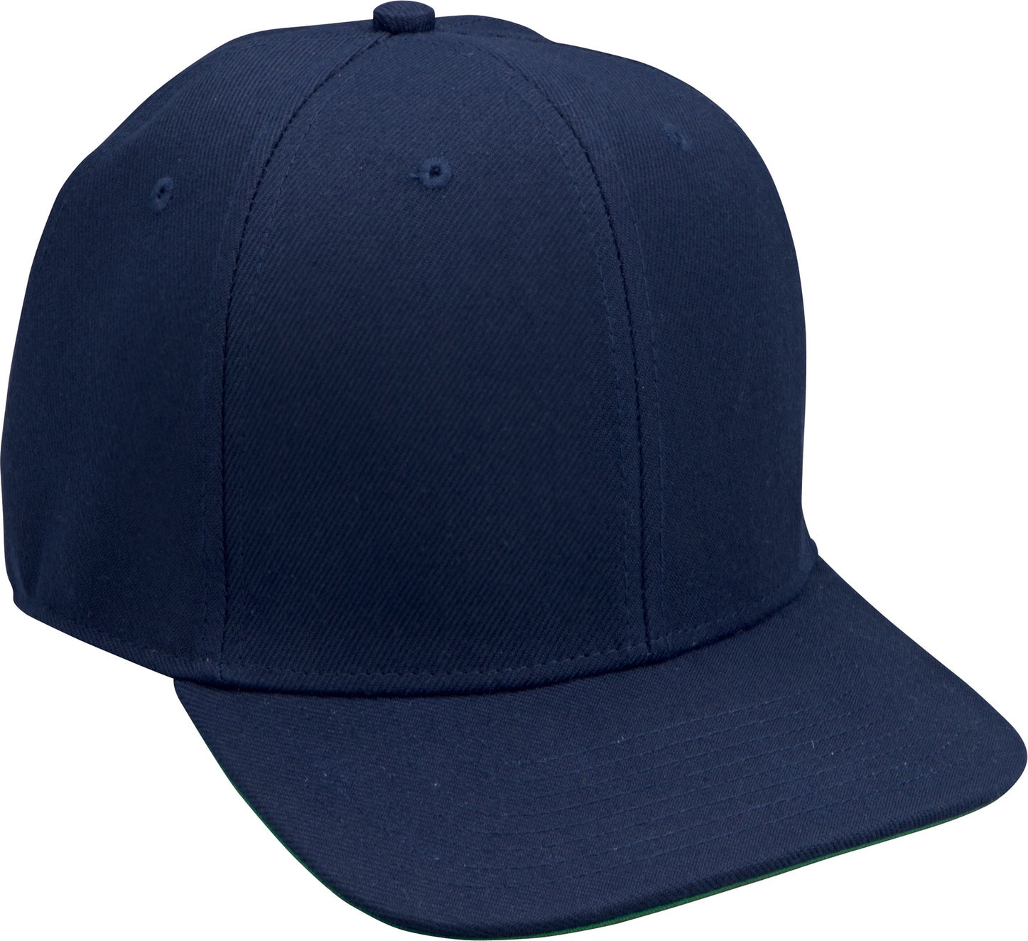 Cobra Cap Fb-6 6 Panel Wool Blend Flat Bill - Navy
