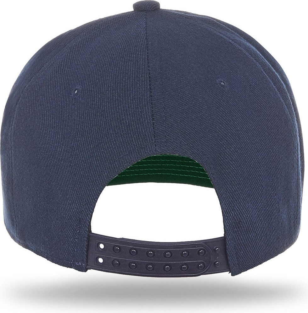 Cobra Cap Fb-6 6 Panel Wool Blend Flat Bill - Navy
