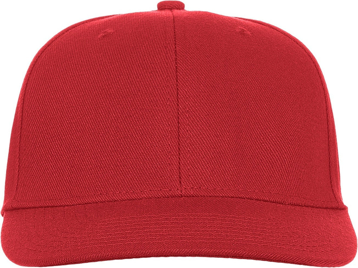 Cobra Cap Fb-6 6 Panel Wool Blend Flat Bill - Red