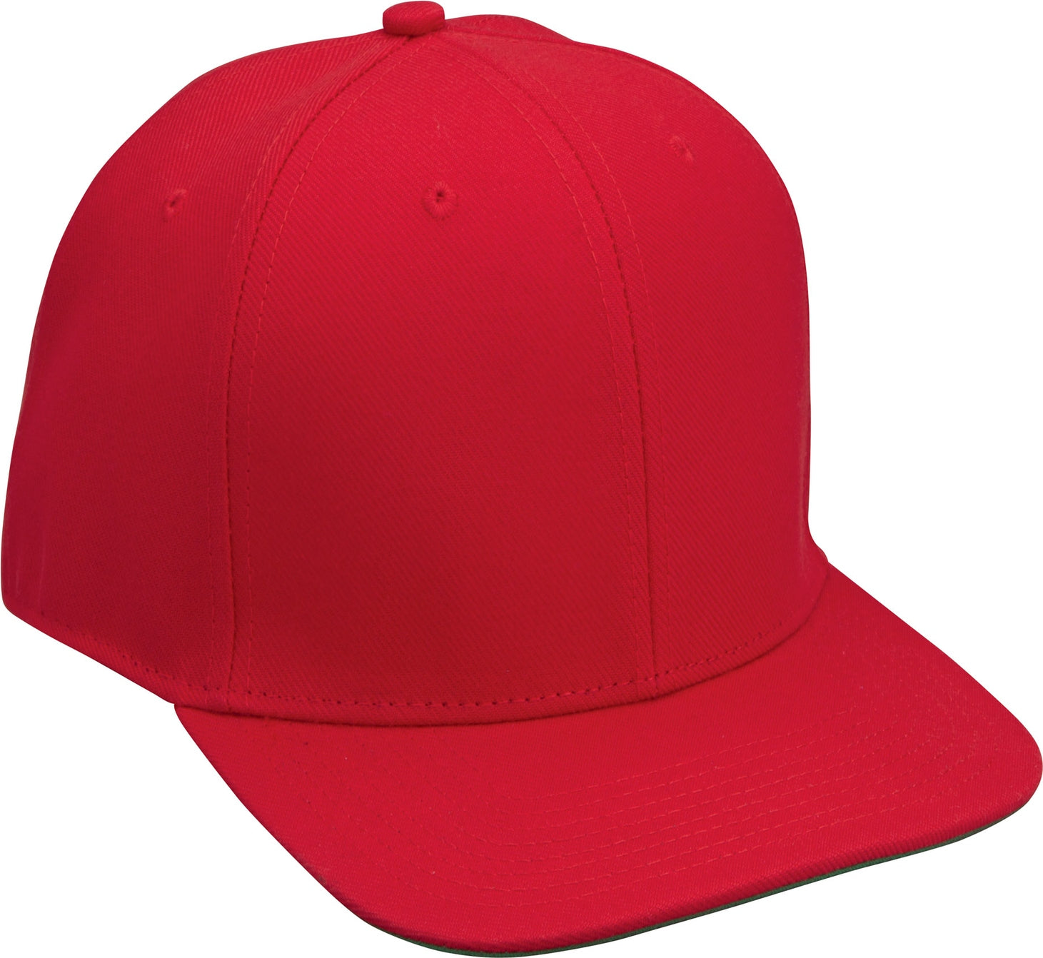 Cobra Cap Fb-6 6 Panel Wool Blend Flat Bill - Red