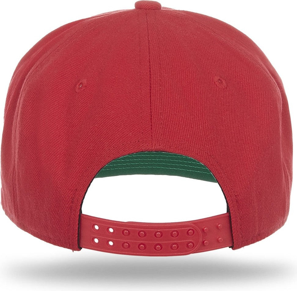 Cobra Cap Fb-6 6 Panel Wool Blend Flat Bill - Red