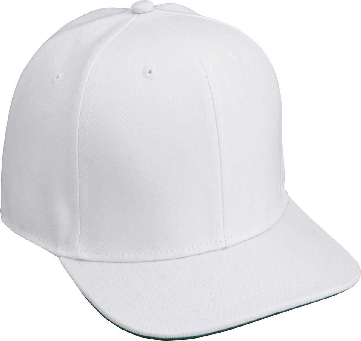 Cobra Cap Fb-6 6 Panel Wool Blend Flat Bill - White
