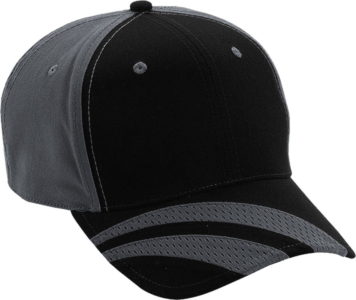 Cobra Cap Flane 6 Panel Brushed Cotton Fastlane - Black Gray