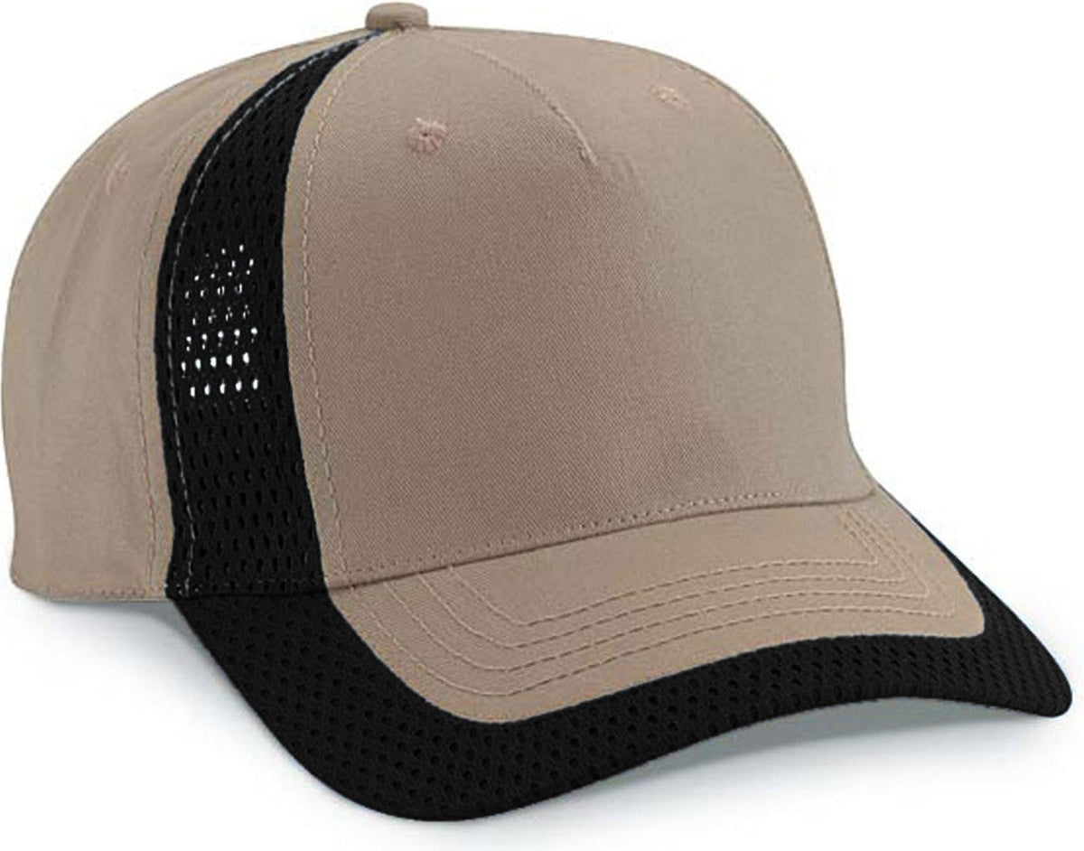 Cobra Cap Hkm 5 Panel Brushed Ctn Hook Mesh - Khaki Black