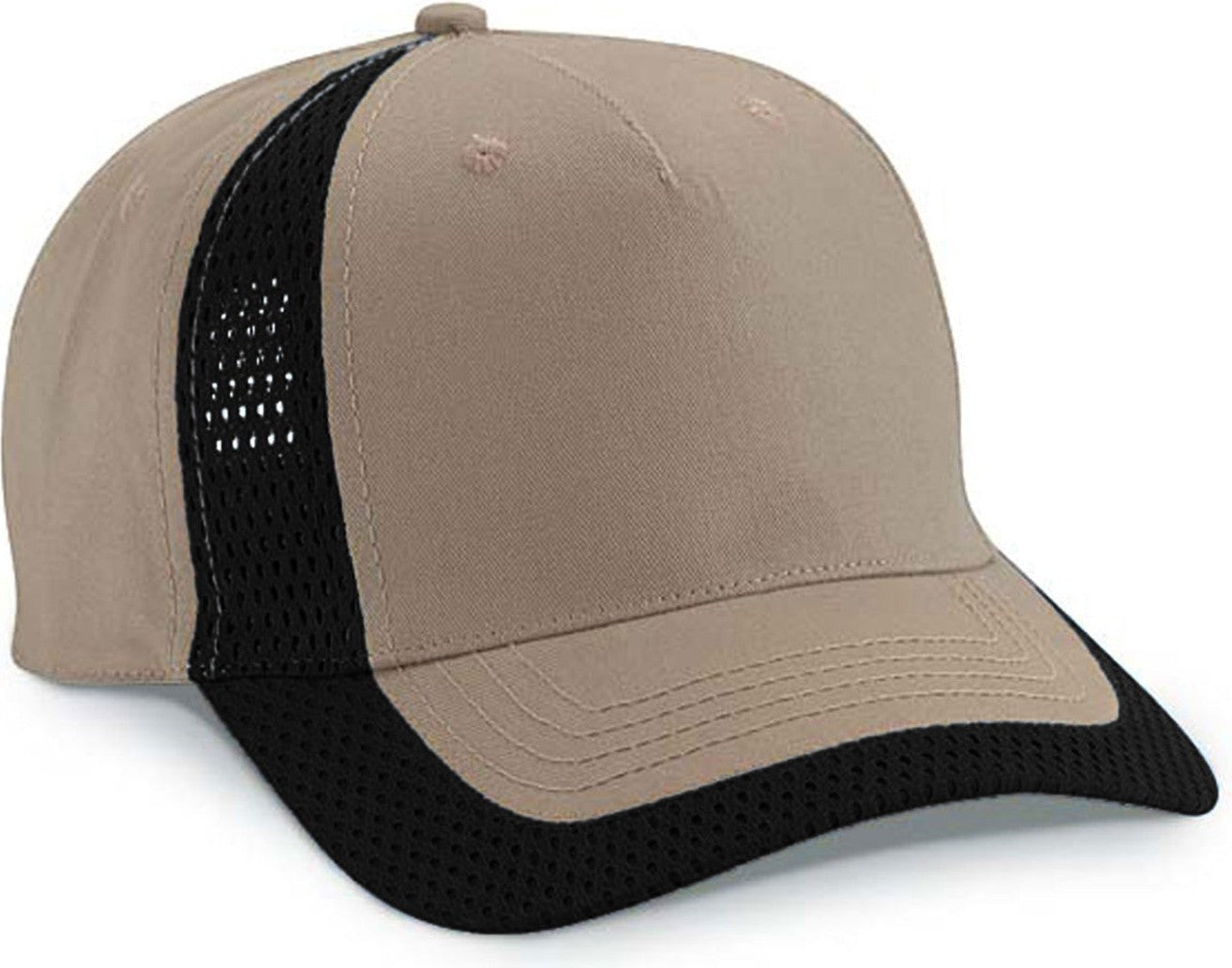 Cobra Cap Hkm 5 Panel Brushed Ctn Hook Mesh - Khaki Black