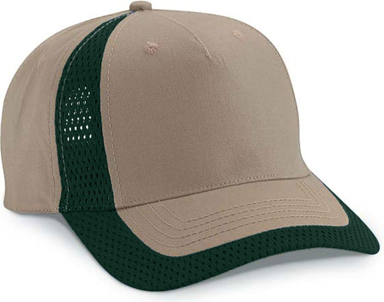 Cobra Cap Hkm 5 Panel Brushed Ctn Hook Mesh - Khaki Dark Green