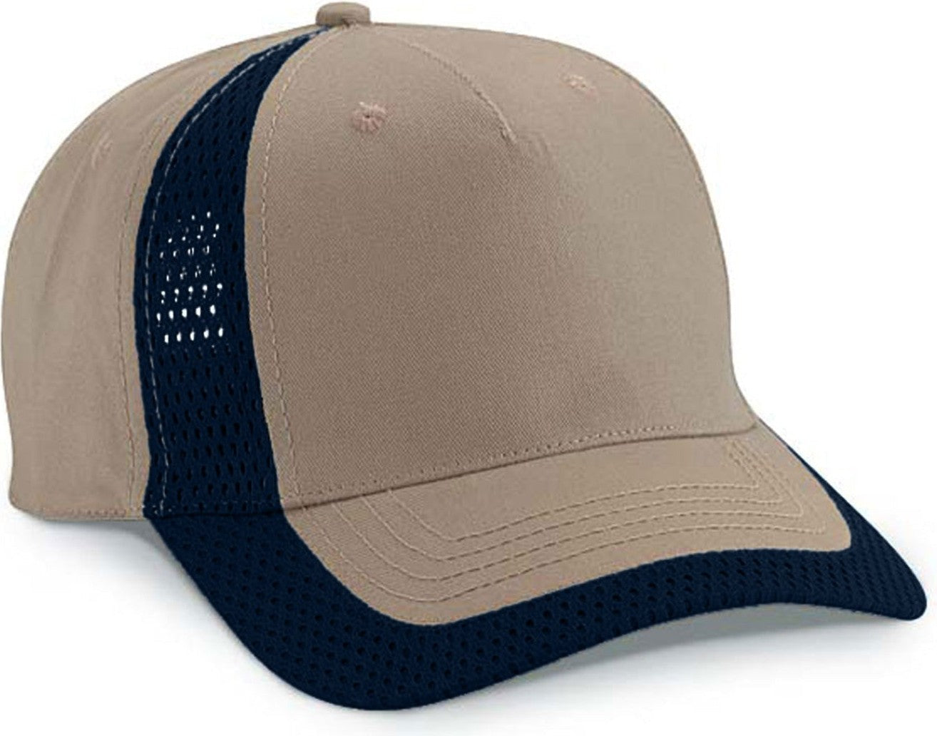 Cobra Cap Hkm 5 Panel Brushed Ctn Hook Mesh - Khaki Navy