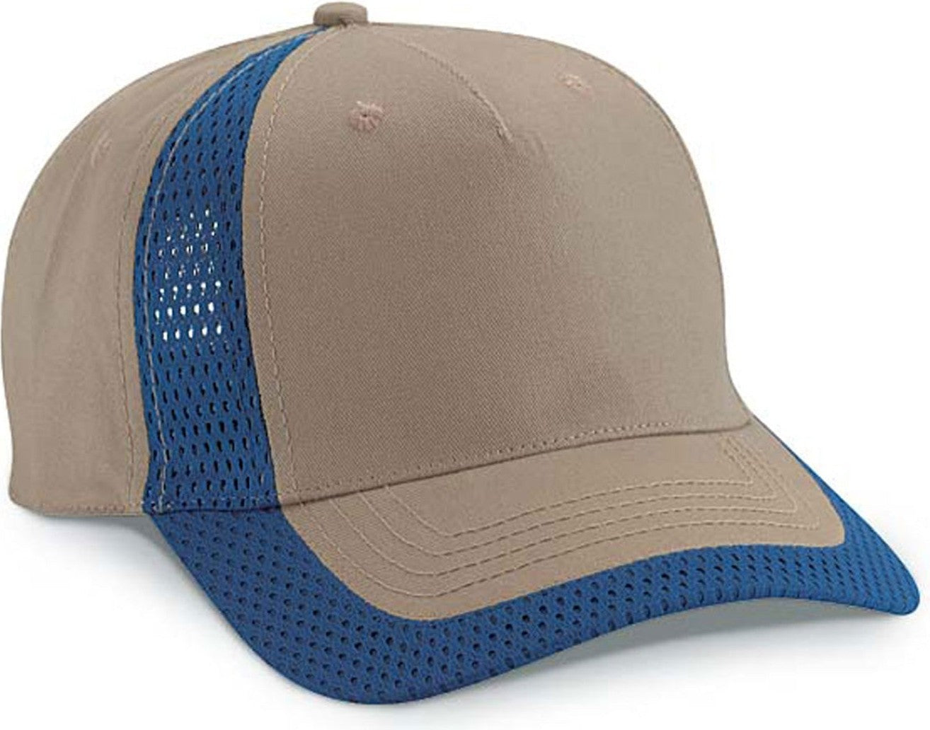 Cobra Cap Hkm 5 Panel Brushed Ctn Hook Mesh - Khaki Royal