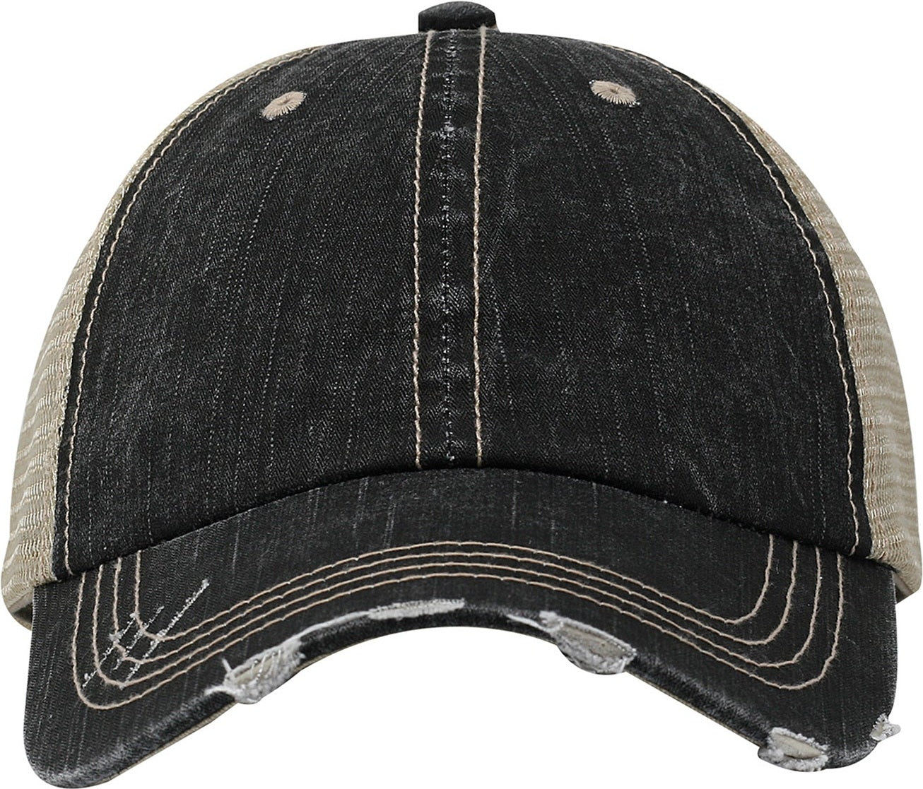 Cobra Cap Ht-d Herringbone Cotton Soft Mesh 6pnl Distressed - Black Khaki