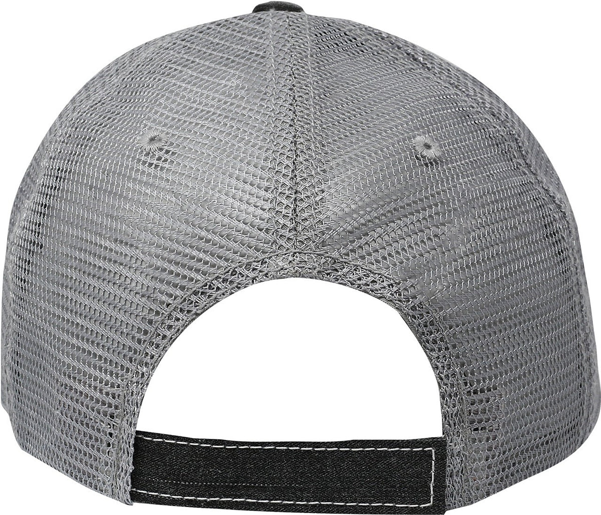 Cobra Cap Ht-d Herringbone Cotton Soft Mesh 6pnl Distressed - Black Gray