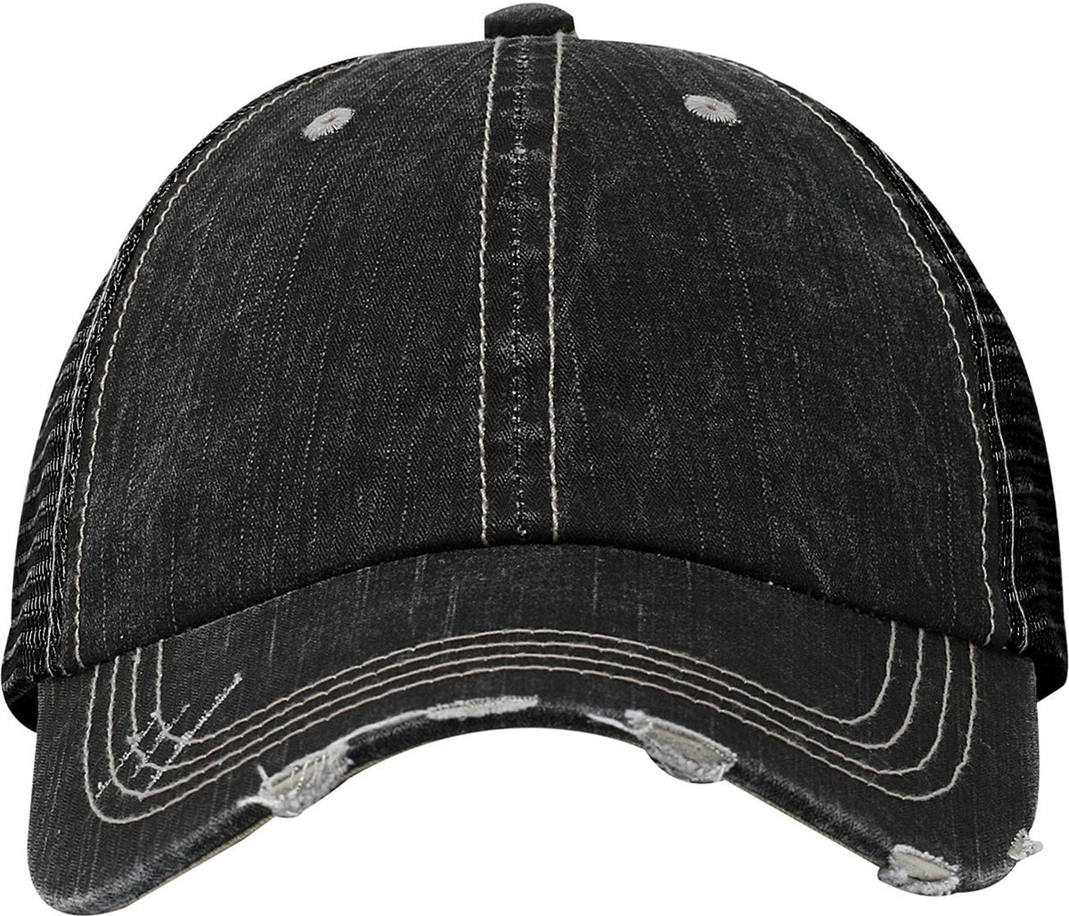 Cobra Cap Ht-d Herringbone Cotton Soft Mesh 6pnl Distressed - Black
