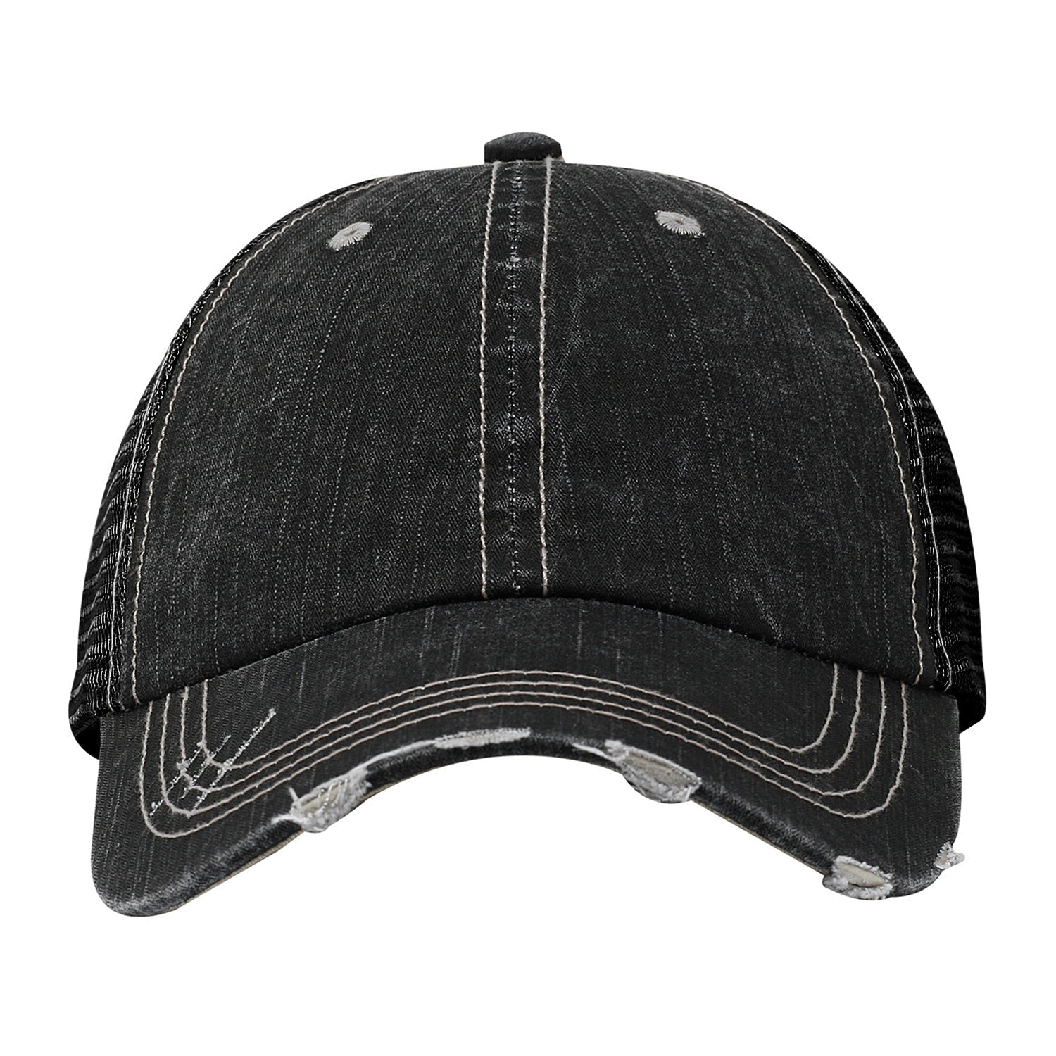 Cobra Cap Ht-d Herringbone Cotton Soft Mesh 6pnl Distressed - Black