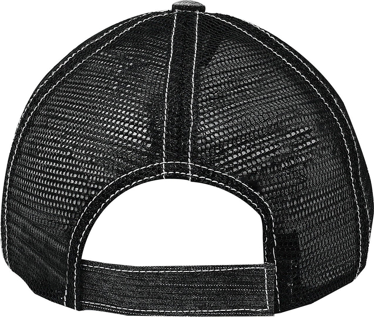 Cobra Cap Ht-d Herringbone Cotton Soft Mesh 6pnl Distressed - Black