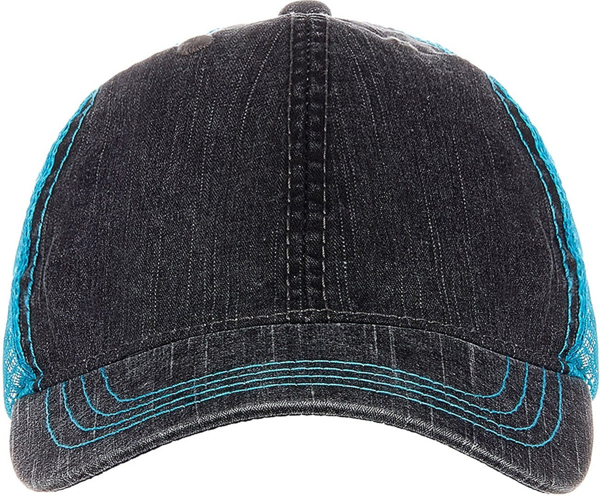 Cobra Cap Htm-v 6 Panel Herringbone Soft Crown - Charcoal Aqua