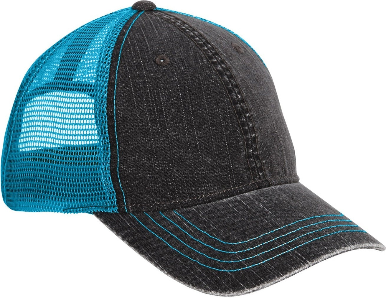 Cobra Cap Htm-v 6 Panel Herringbone Soft Crown - Charcoal Aqua