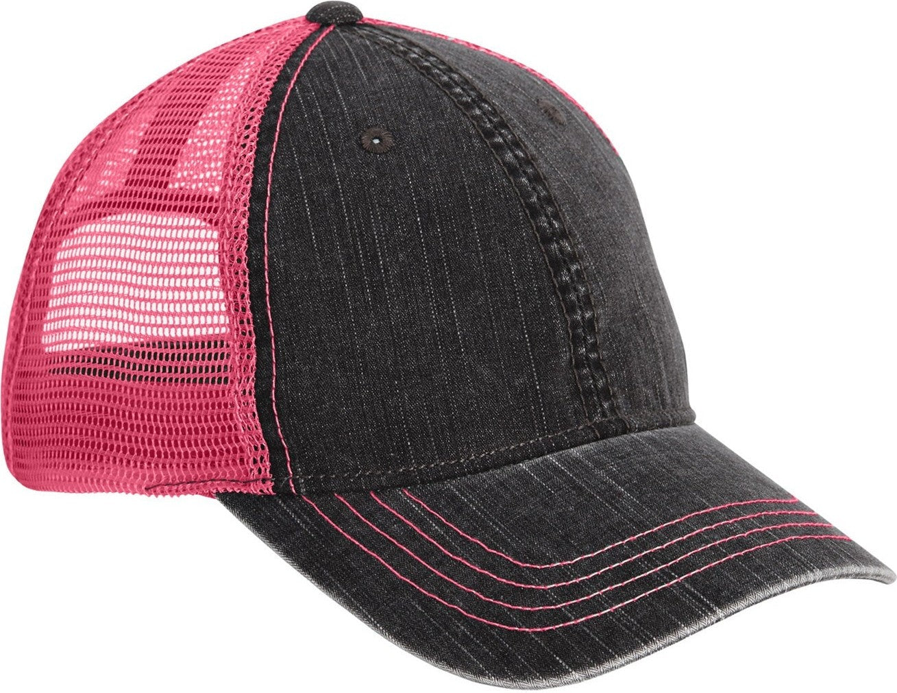 Cobra Cap Htm-v 6 Panel Herringbone Soft Crown - Charcoal Fuchsia