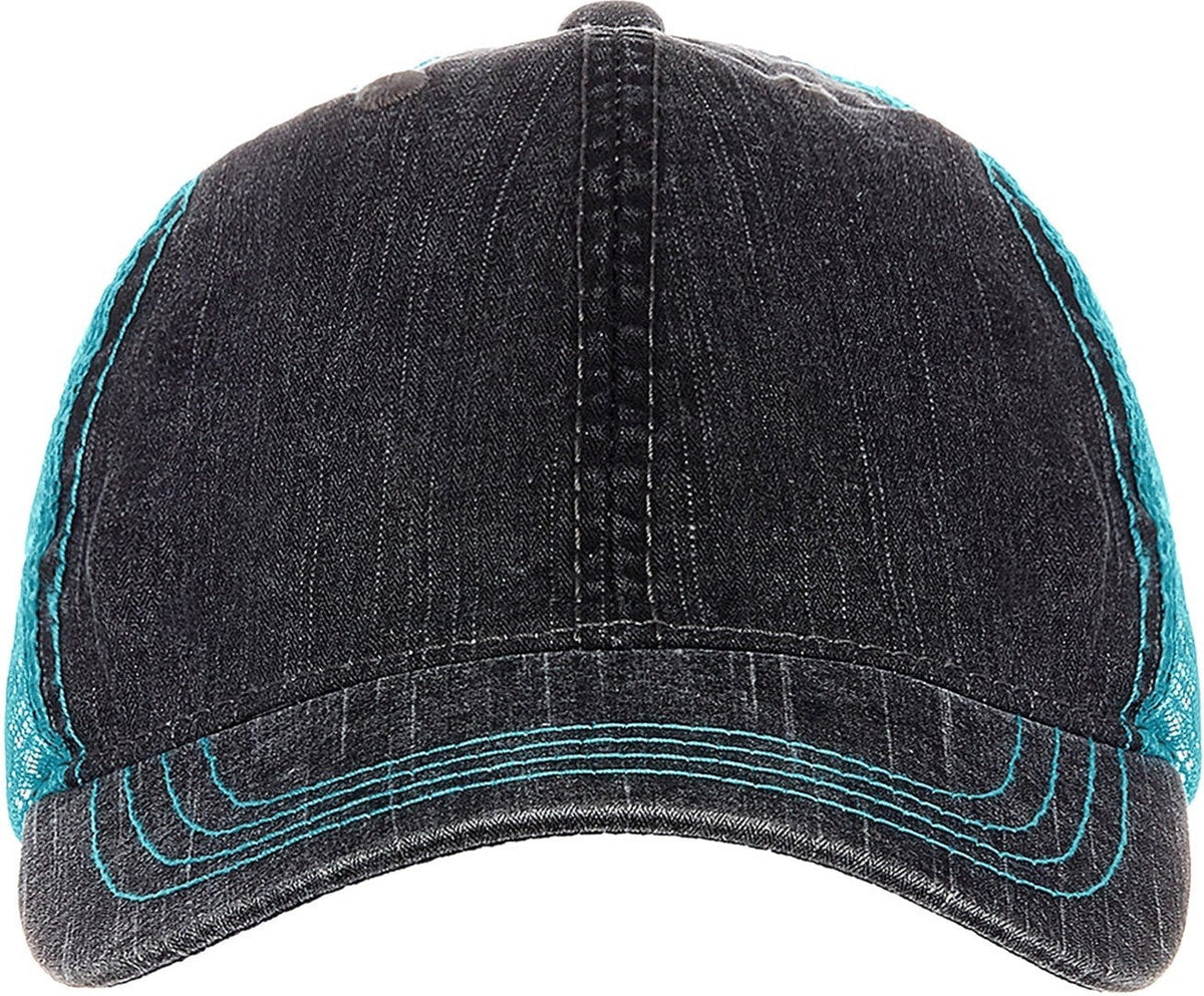 Cobra Cap Htm-v 6 Panel Herringbone Soft Crown - Charcoal Seafoam Green