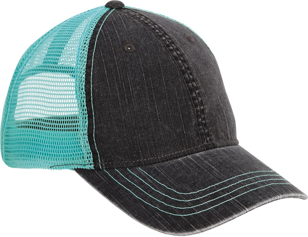 Cobra Cap Htm-v 6 Panel Herringbone Soft Crown - Charcoal Seafoam Green