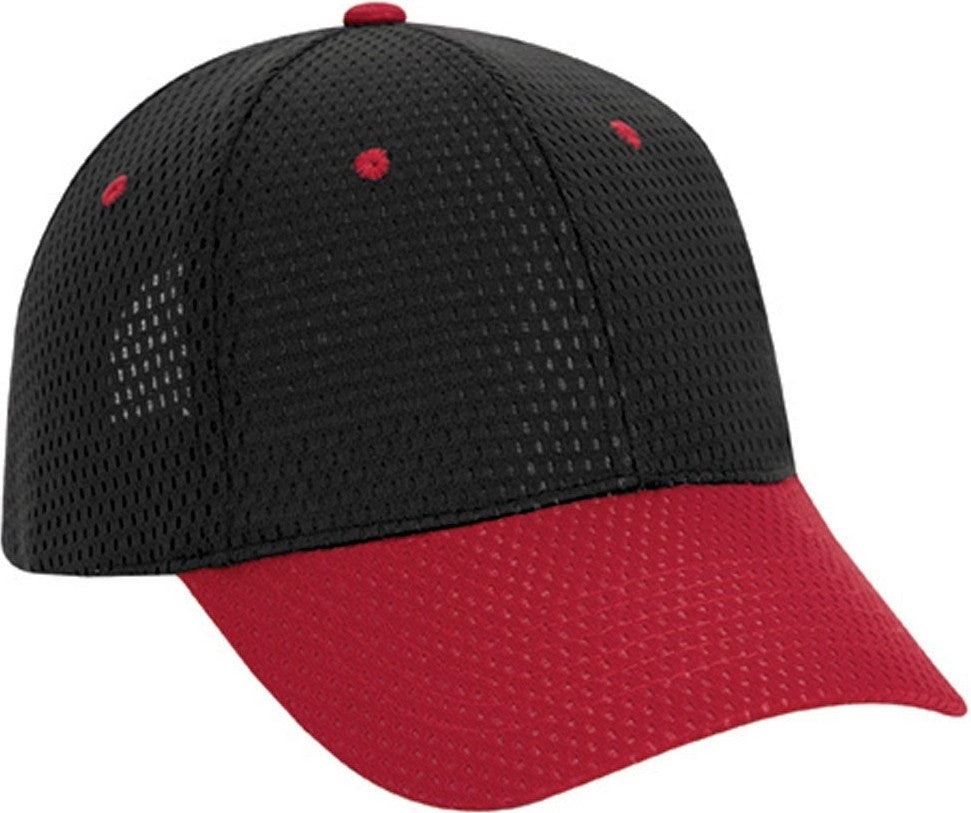 Cobra Cap Pam-2 6 Panel Pro Athletic Mesh 2tone - Black Red