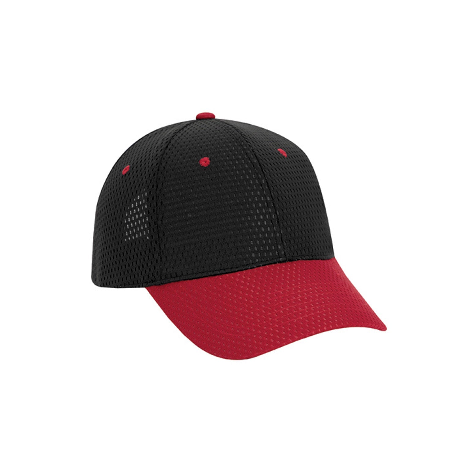 Cobra Cap Pam-2 6 Panel Pro Athletic Mesh 2tone - Black Red