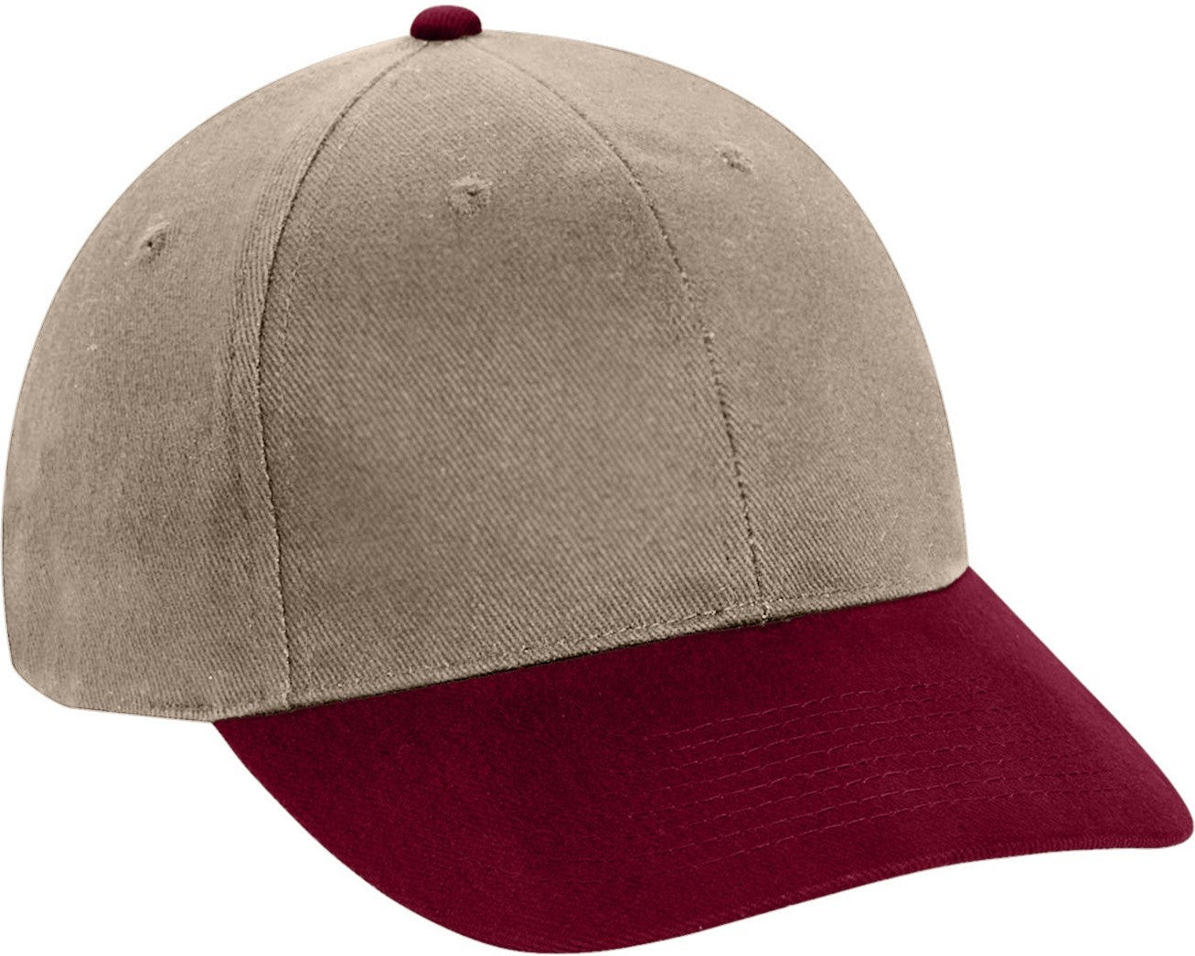 Cobra Cap Pbv 6 Panel Heavy Brushed - Khaki Maroon