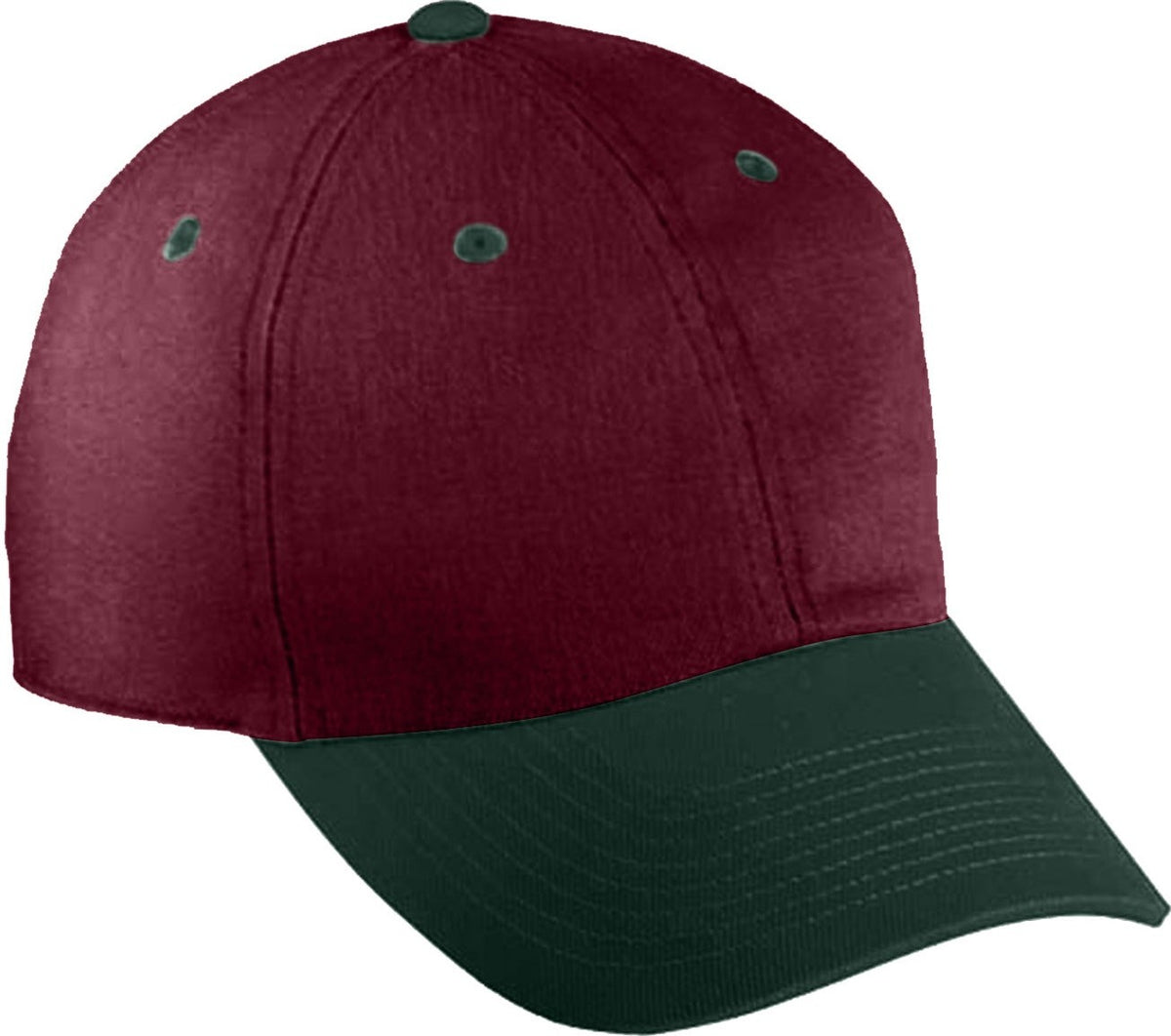 Cobra Cap Pbv-r 6 Panel Heavy Brushed Relaxed - Maroon Dark Green