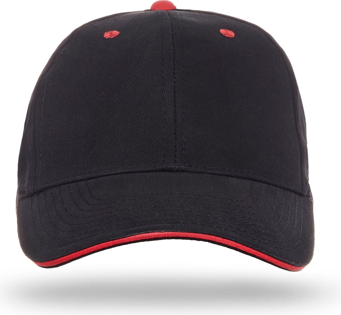 Cobra Cap Pbv-s 6 Panel Brushed Cotton Sandwich - Black Red