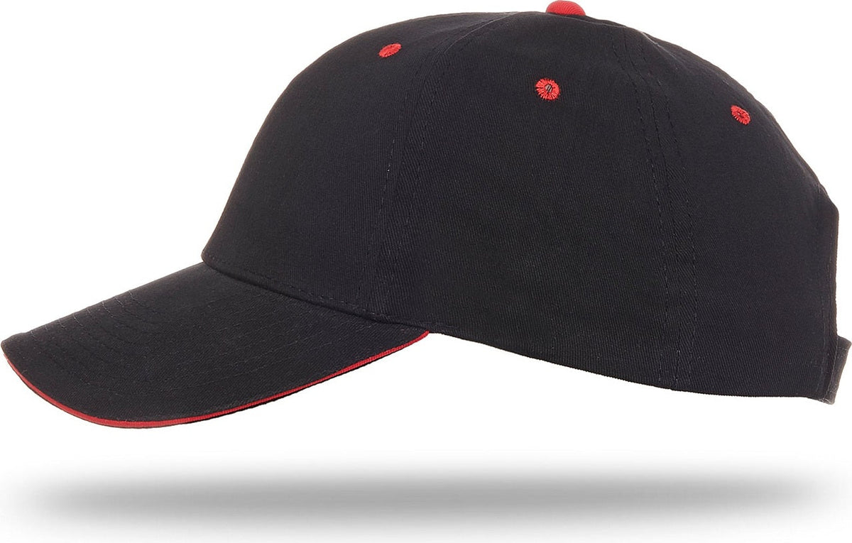 Cobra Cap Pbv-s 6 Panel Brushed Cotton Sandwich - Black Red