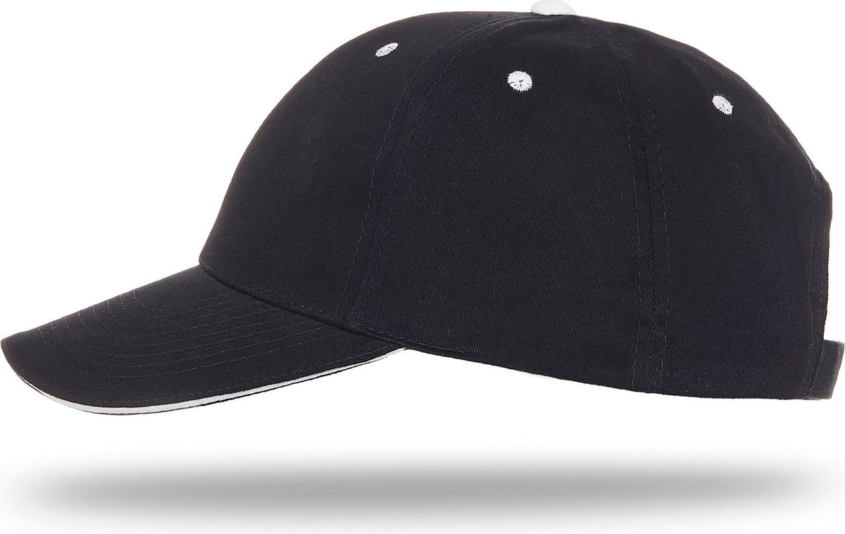 Cobra Cap Pbv-s 6 Panel Brushed Cotton Sandwich - Black White - Blackwhite