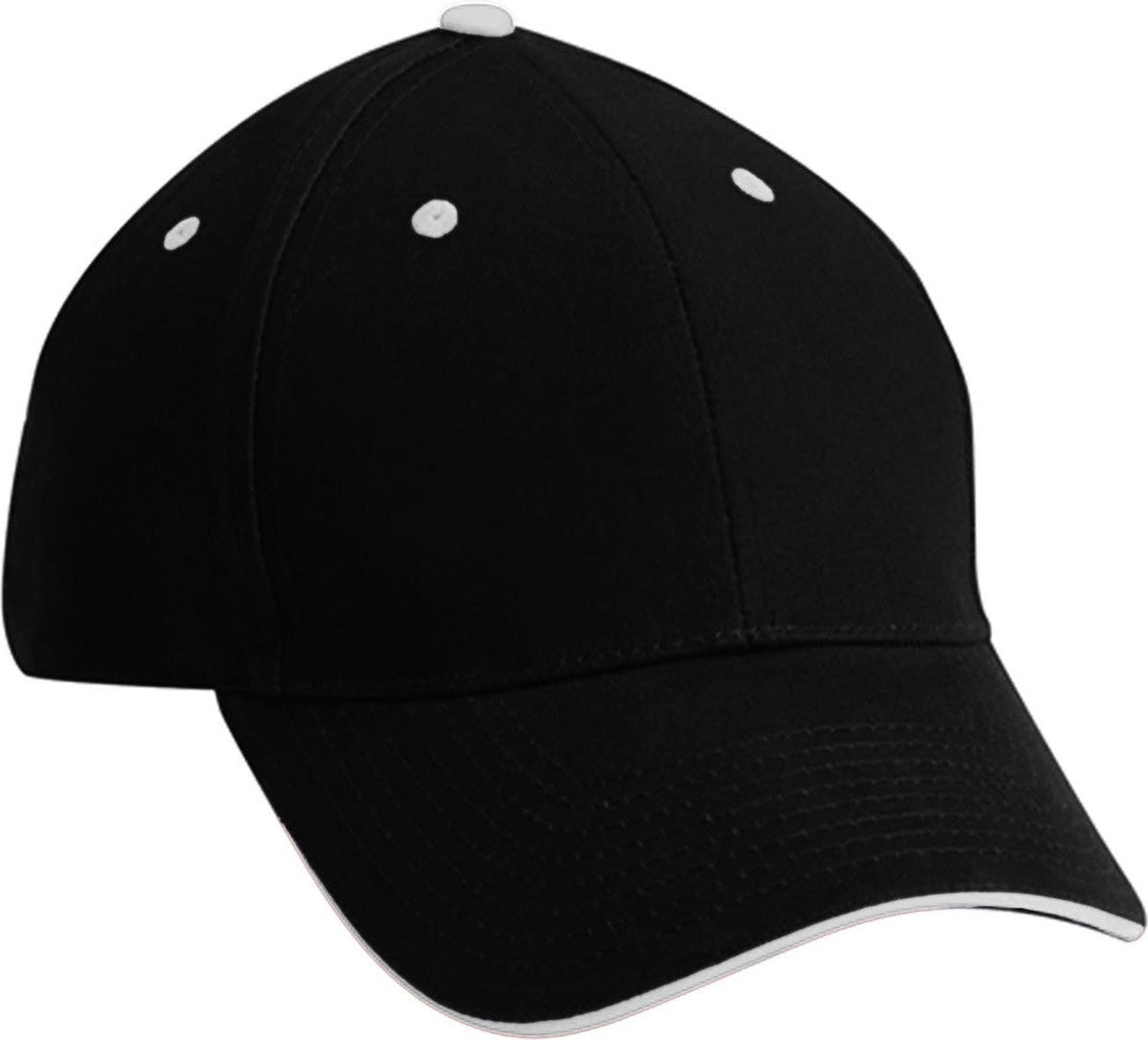 Cobra Cap Pbv-s 6 Panel Brushed Cotton Sandwich - Black White - Blackwhite