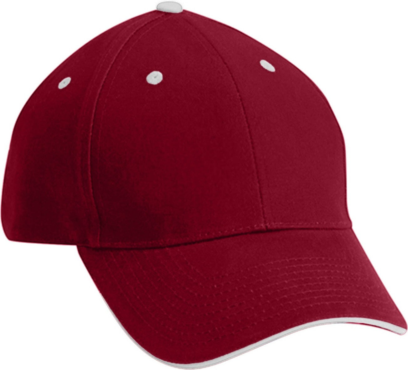 Cobra Cap Pbv-s 6 Panel Brushed Cotton Sandwich - Cardinal White