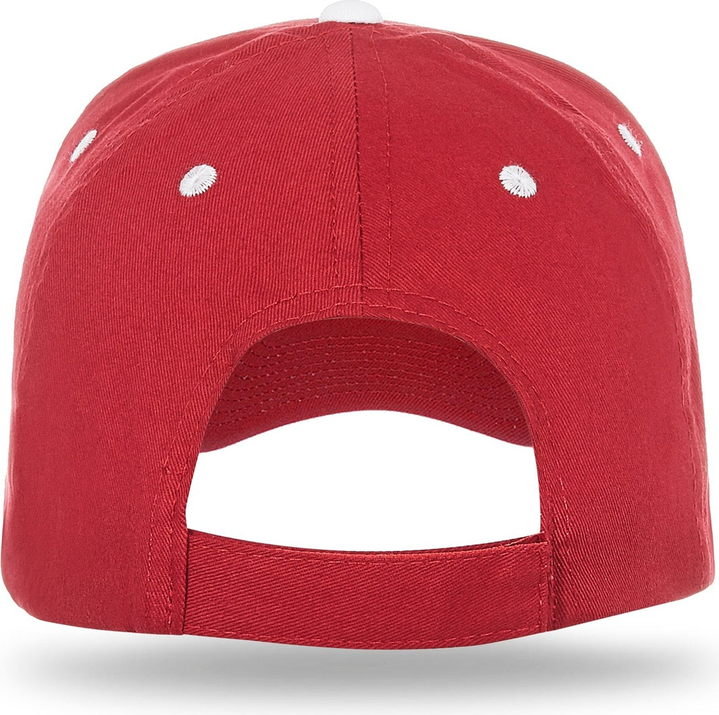 Cobra Cap Pbv-s 6 Panel Brushed Cotton Sandwich - Cardinal White