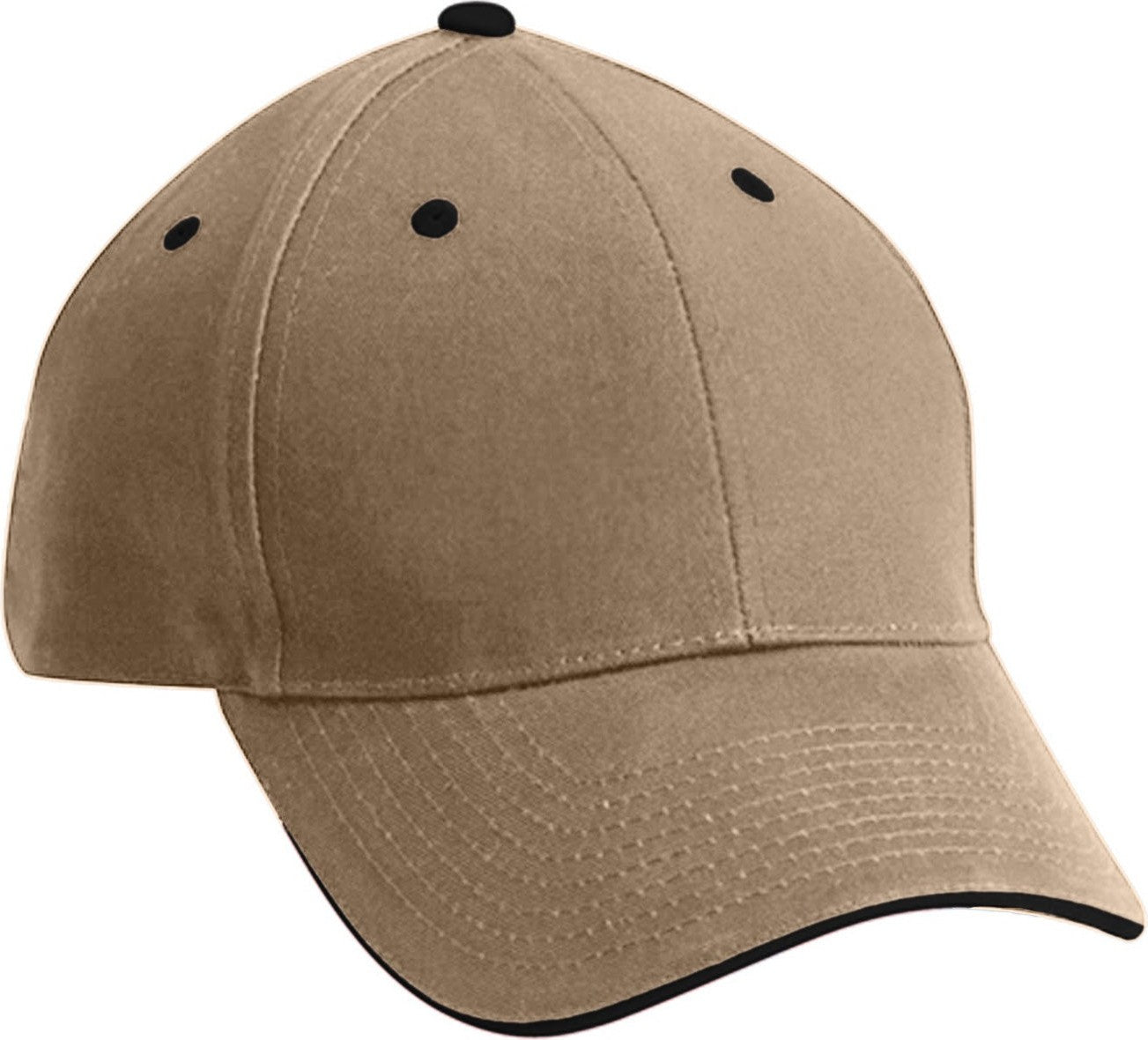 Cobra Cap Pbv-s 6 Panel Brushed Cotton Sandwich - Khaki Black