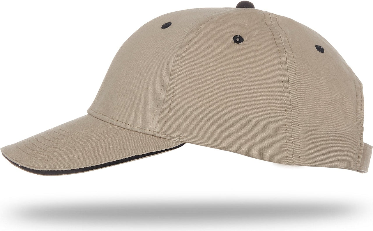 Cobra Cap Pbv-s 6 Panel Brushed Cotton Sandwich - Khaki Black