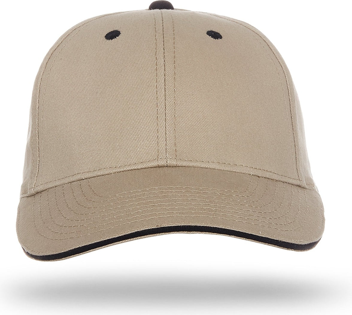 Cobra Cap Pbv-s 6 Panel Brushed Cotton Sandwich - Khaki Black