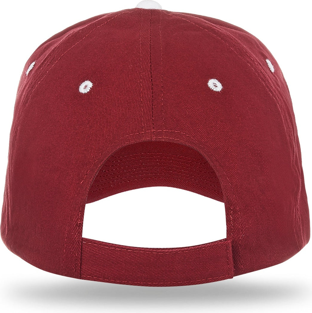 Cobra Cap Pbv-s 6 Panel Brushed Cotton Sandwich - Maroon White