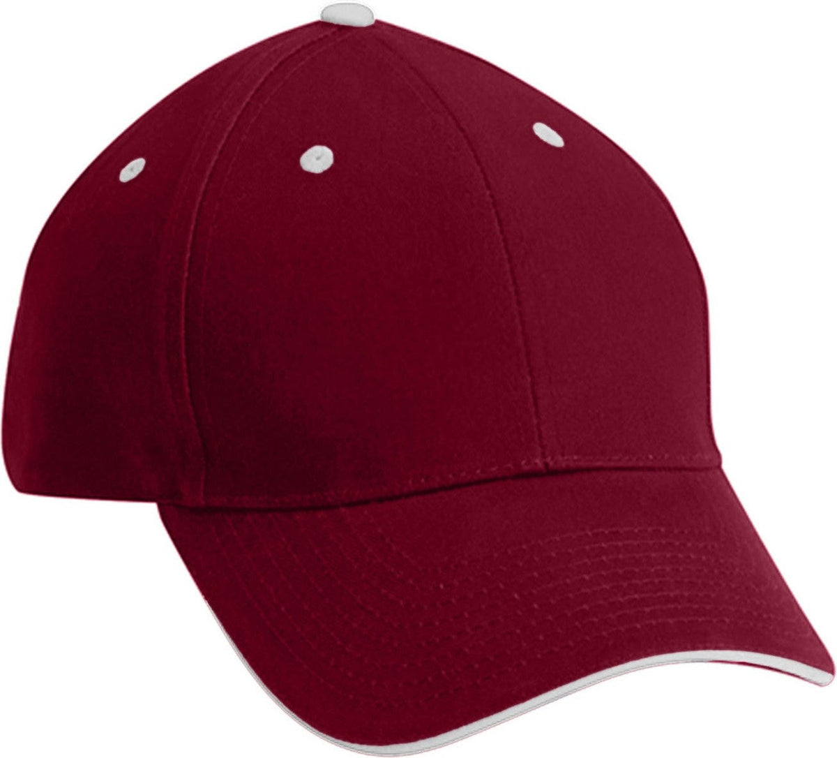Cobra Cap Pbv-s 6 Panel Brushed Cotton Sandwich - Maroon White