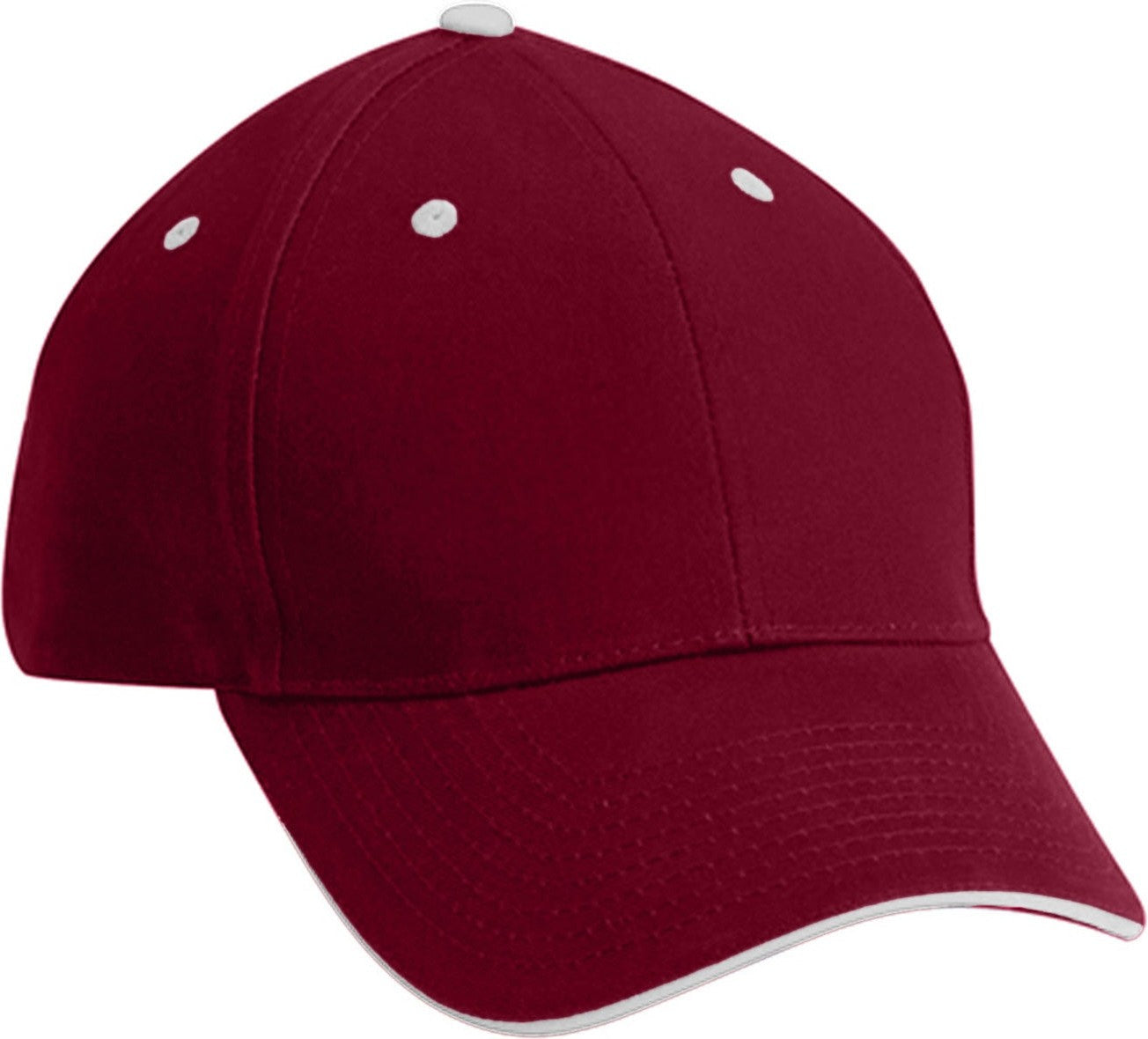 Cobra Cap Pbv-s 6 Panel Brushed Cotton Sandwich - Maroon White