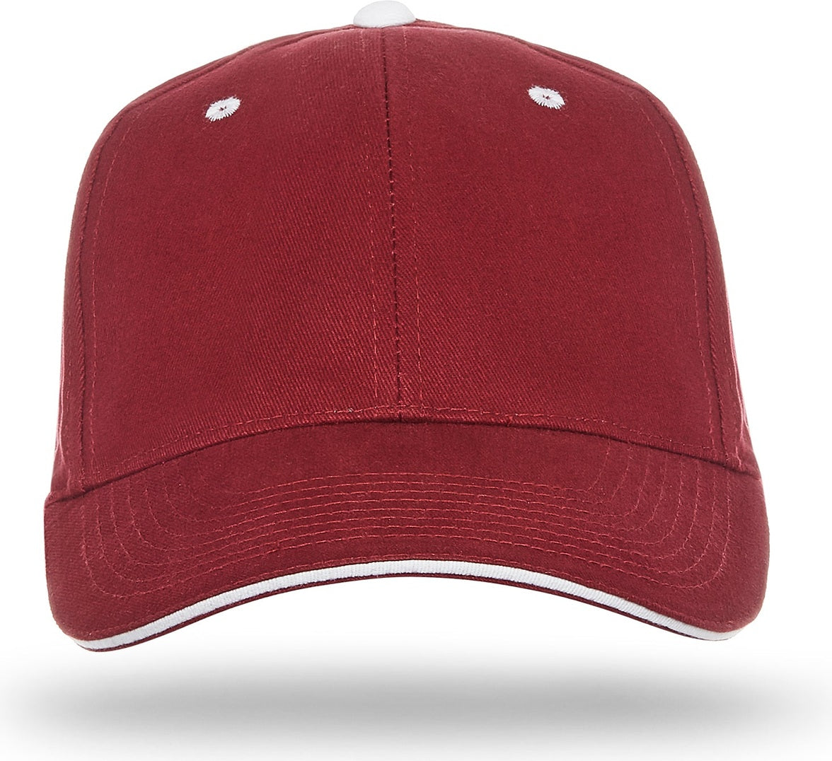 Cobra Cap Pbv-s 6 Panel Brushed Cotton Sandwich - Maroon White